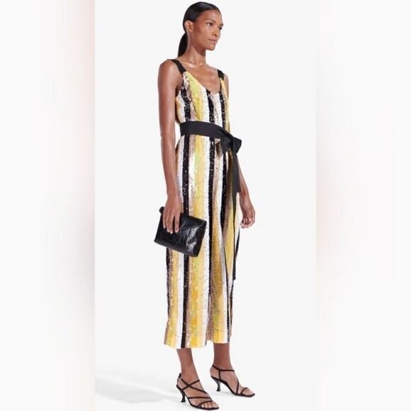 Nwt STAUD puli jumpsuit sequin striped multicolor - Picture 1 of 16